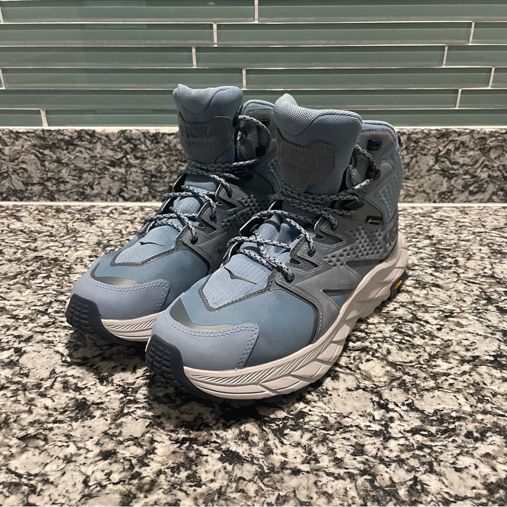 Hoka One One Anacapa Mid Gore-Tex Hiking Boot Womens 9.5 Blue Trail Shoes